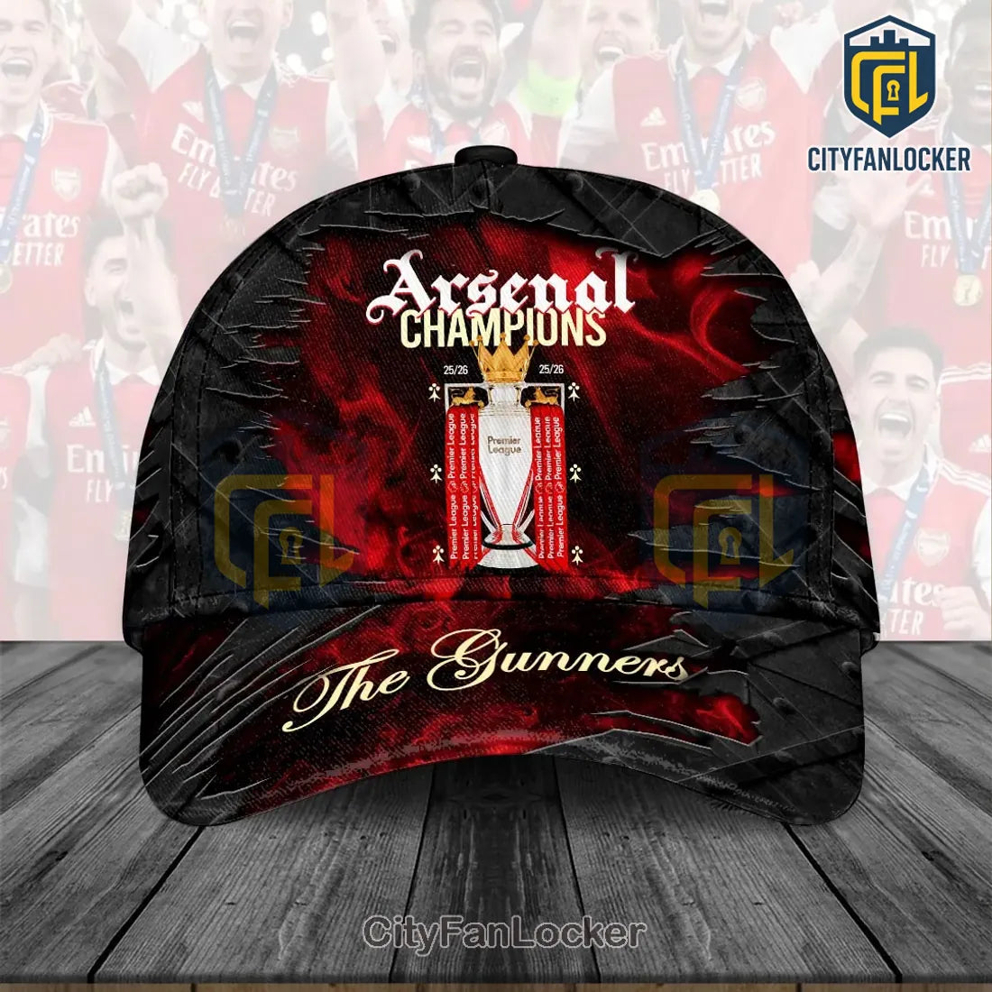 Arsenal FC The Gunners Premier League Champions 25/26 Cap