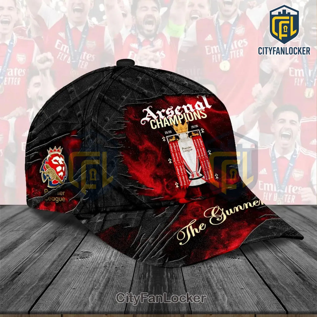 Arsenal FC The Gunners Premier League Champions 25/26 Cap