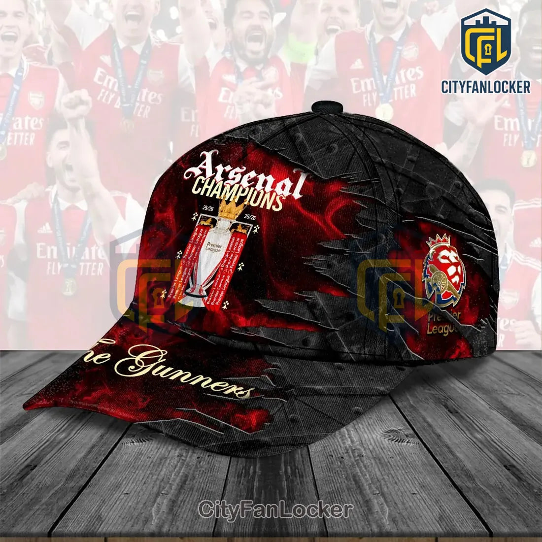 Arsenal FC The Gunners Premier League Champions 25/26 Cap