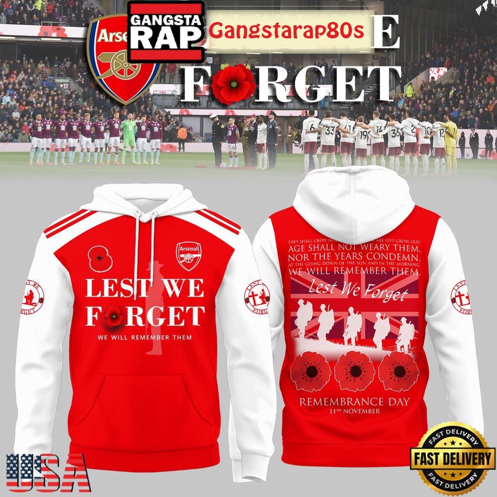 Arsenal Lest We Forget Limited Edition Unisex Hoodie
