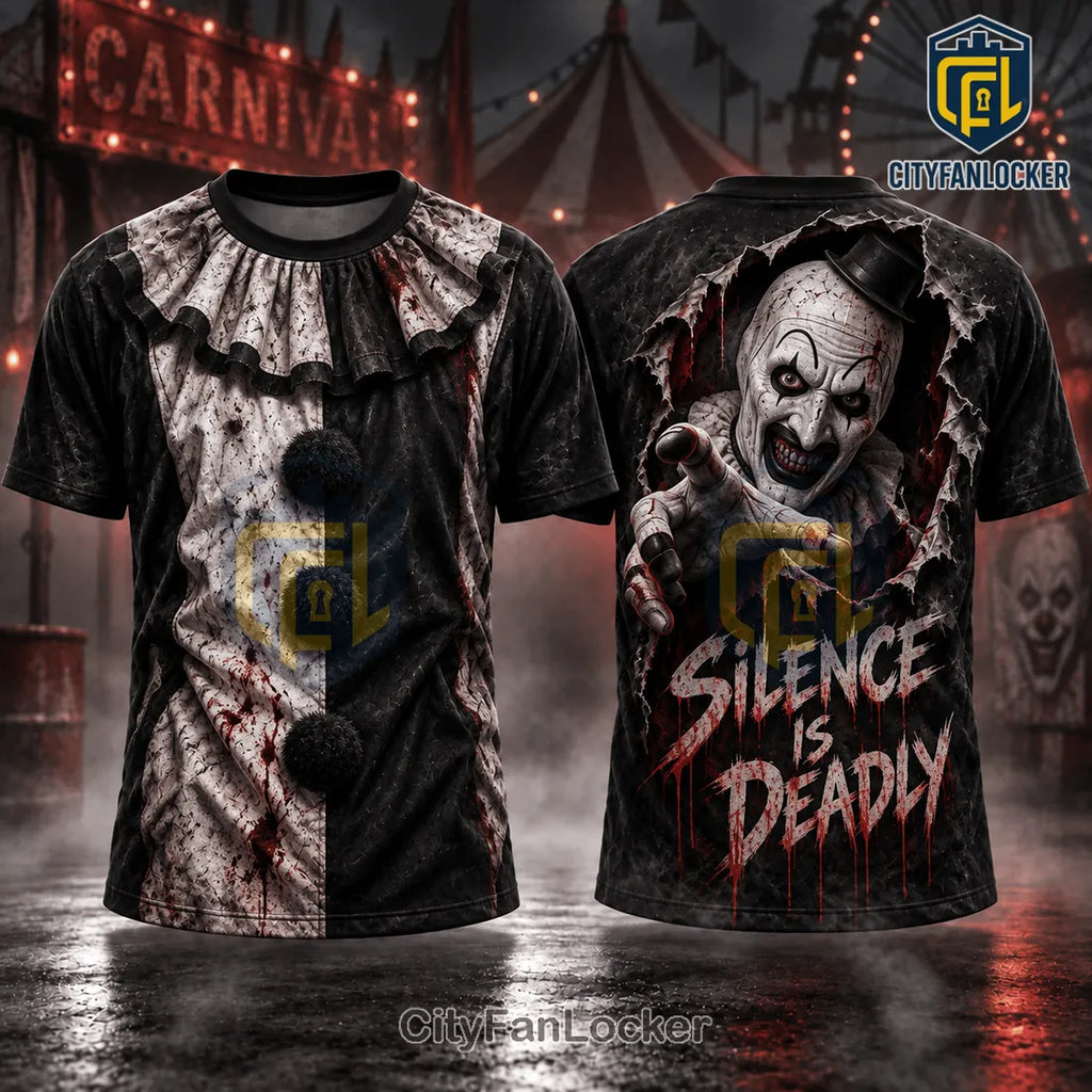 Art The Clown Horror Movie Silence Is Deadly Carnival Shirt