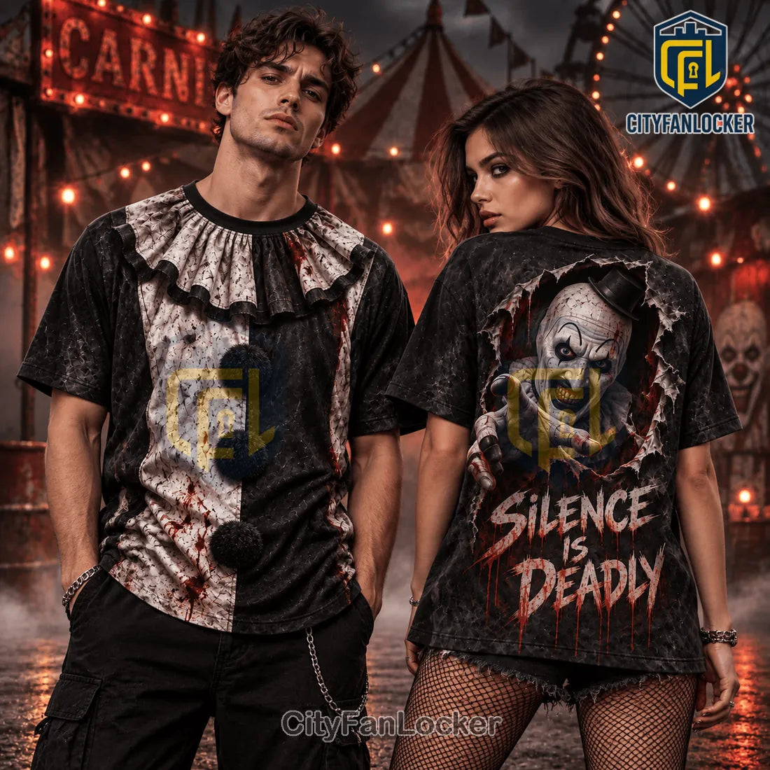 Art The Clown Horror Movie Silence Is Deadly Carnival Shirt