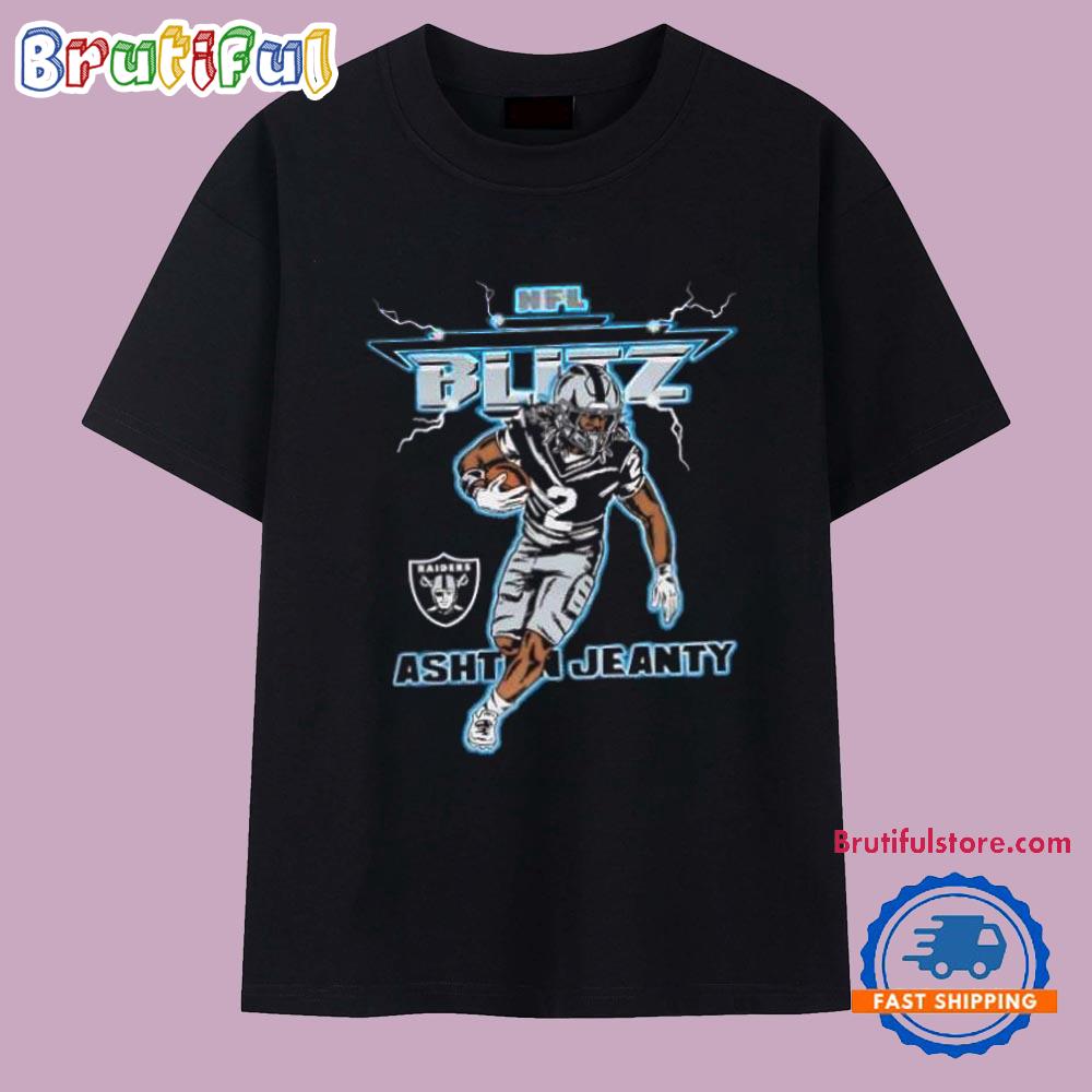 Ashton Jeanty NFL Blitz superstar electric Raiders T Shirt