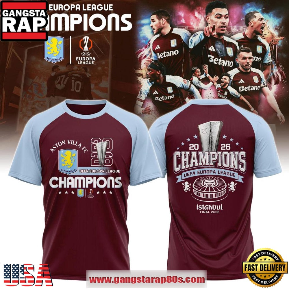 Aston Villa Europa League Champions 2026 Unisex T-Shirt