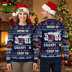 Atlanta Braves 2021 World Series Champion Drink Up Chop On Ugly Christmas Sweater