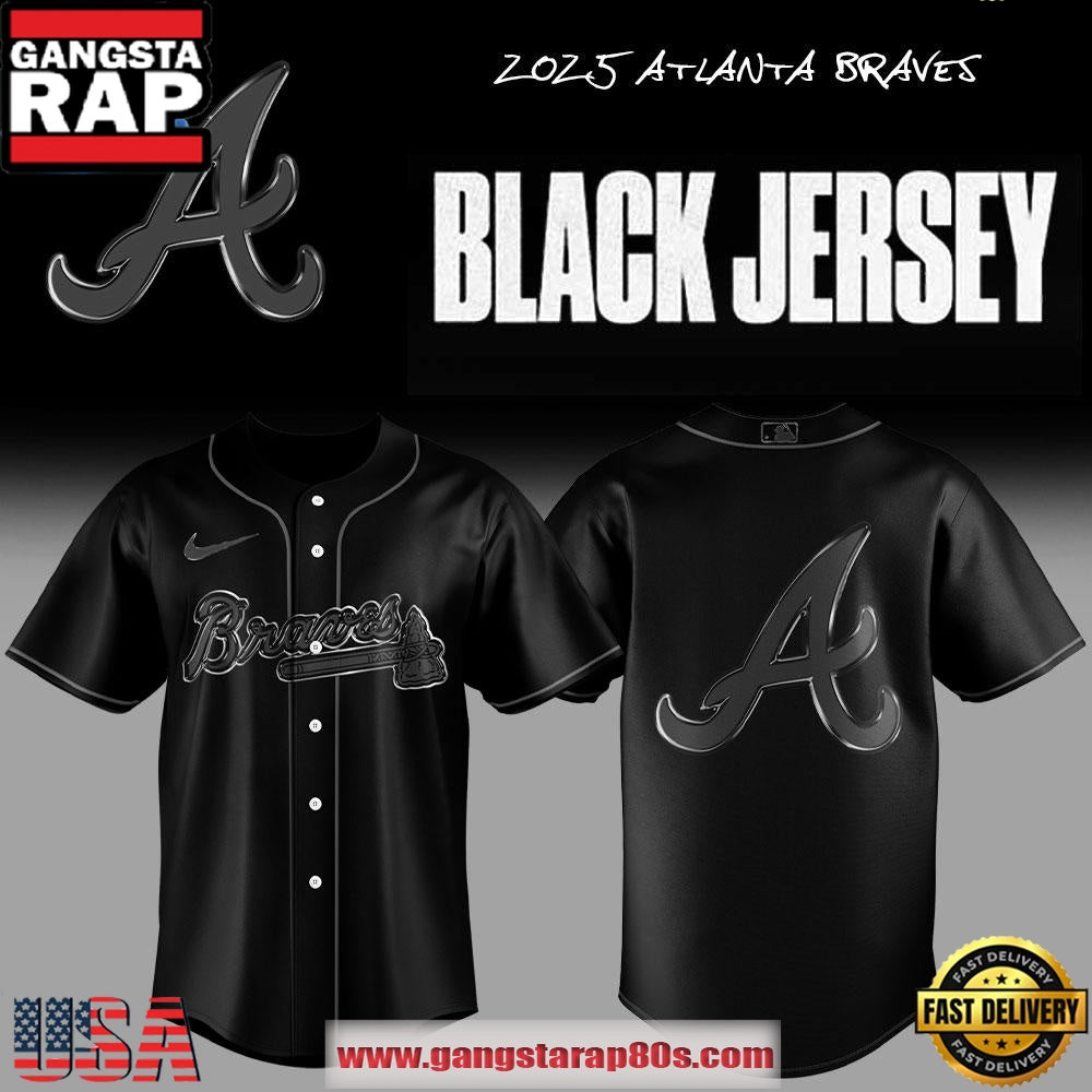 Atlanta Braves Back In Black Limited Edition Baseball Jersey Shirt