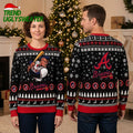 Atlanta Braves Baseball Player Snowflake Pattern Ugly Christmas Sweater