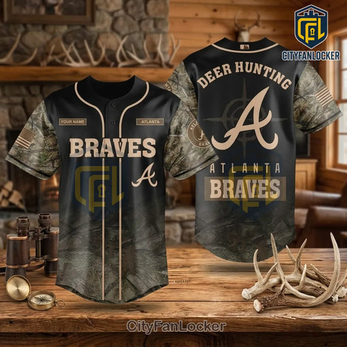 Atlanta Braves Camouflage Deer Hunting Baseball Jersey