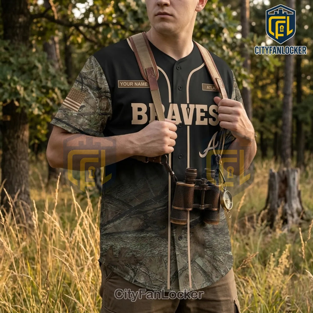 Atlanta Braves Camouflage Deer Hunting Baseball Jersey