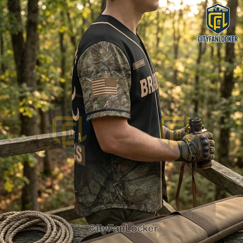 Atlanta Braves Camouflage Deer Hunting Baseball Jersey