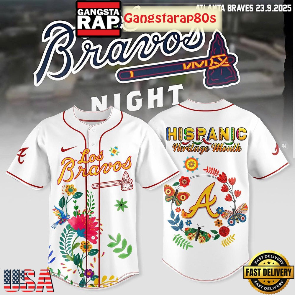 Atlanta Braves Celebration Hispanic Heritage Month 2025 Baseball Jersey Shirt