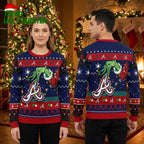 Atlanta Braves Grinch And Logo Ugly Christmas Sweater