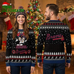 Atlanta Braves Mickey Mouse World Series Custom Name Ugly Christmas Sweater