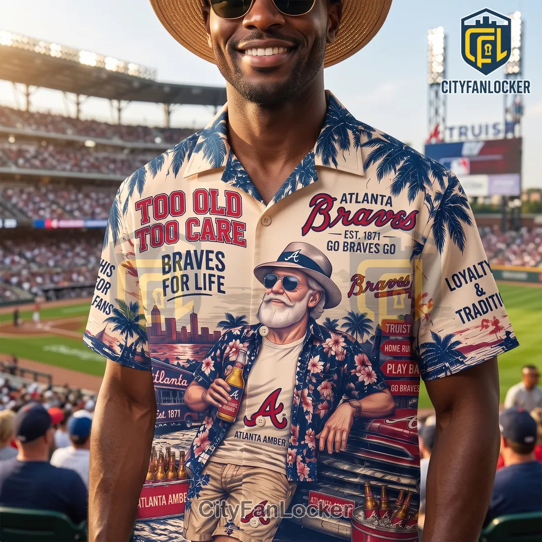 Atlanta Braves Too Old To Care Hawaiian Shirt