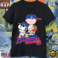 Atlanta Braves x Peanuts Characters MLB 2026 Cute Cartoon Baseball T-Shirt