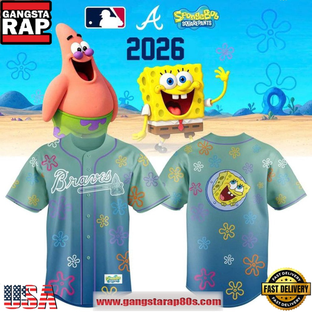 Atlanta Braves x Spongebob Night 2026 Special Edition Baseball Jersey