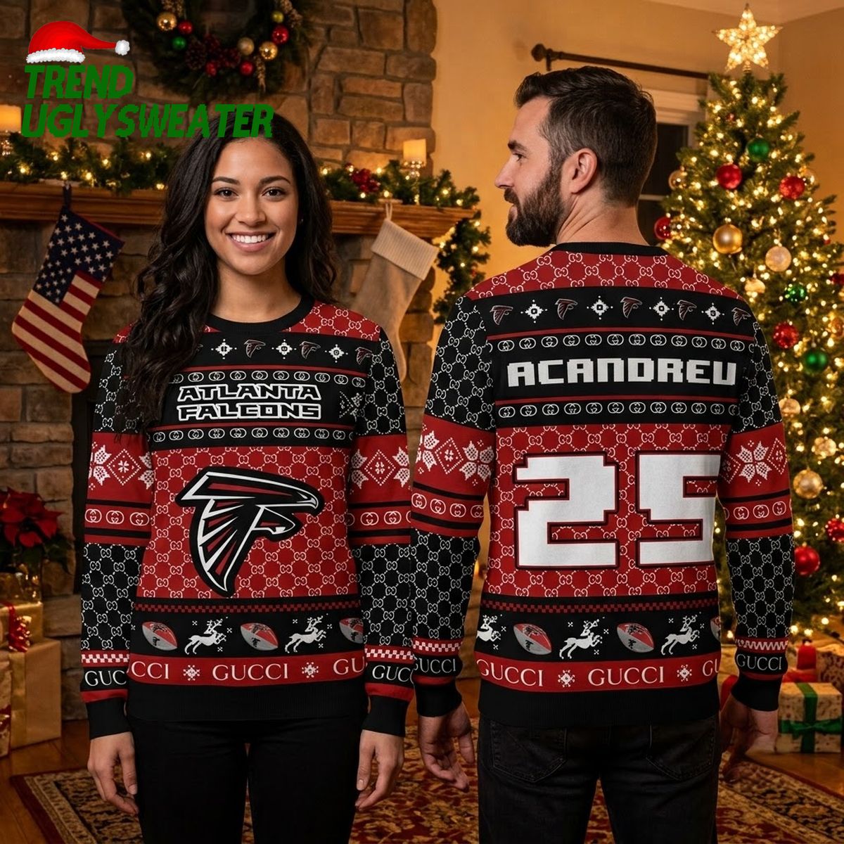 Atlanta Falcons Chandrell Number 23 Ugly Christmas Sweater