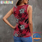 Atlanta Falcons Hibiscus Pattern Women’s V-Neck Ribbed Tank Top
