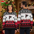 Atlanta Falcons Logo Snowflakes And Reindeer Ugly Christmas Sweater