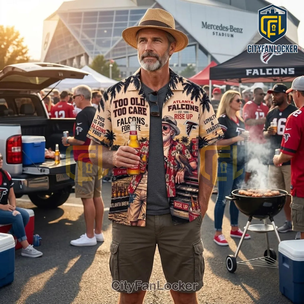 Atlanta Falcons Mascot Too Old Too Care Hawaiian Shirt