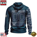 NFL Atlanta Falcons Navy Camo Veteran All Over Print Hoodie
