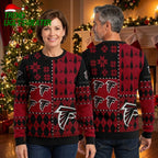 Atlanta Falcons Patchwork Snowflake Reindeer Ugly Christmas Sweater
