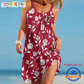 Atlanta Falcons Rose Pattern Women’s Summer Beach Sling Dress