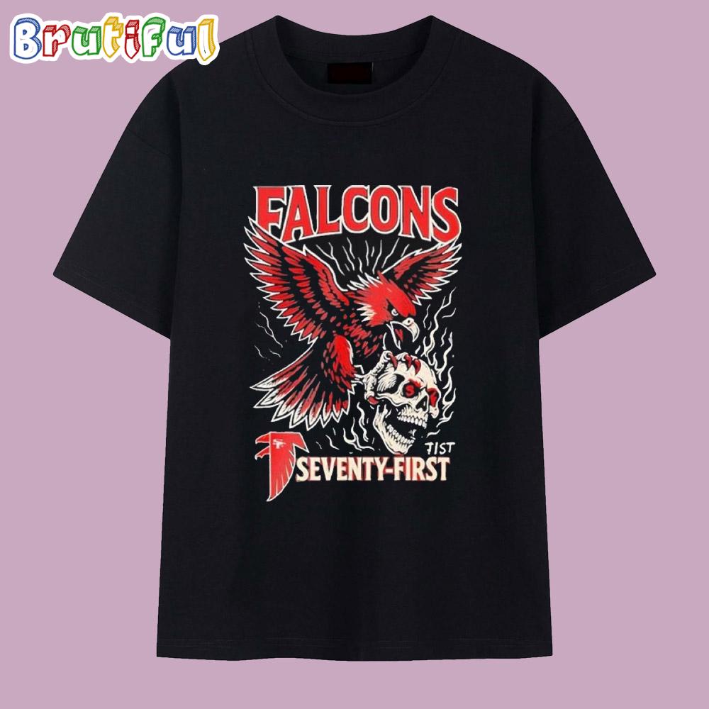 Atlanta Falcons Seventy First Mascot NFL Skull T Shirt