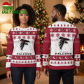 Atlanta Falcons Snowflakes And Reindeer Ugly Christmas Sweater