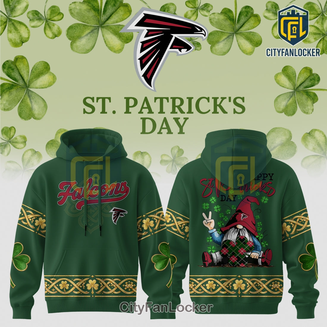 Atlanta Falcons St. Patrick’s Day Graphic Hoodie