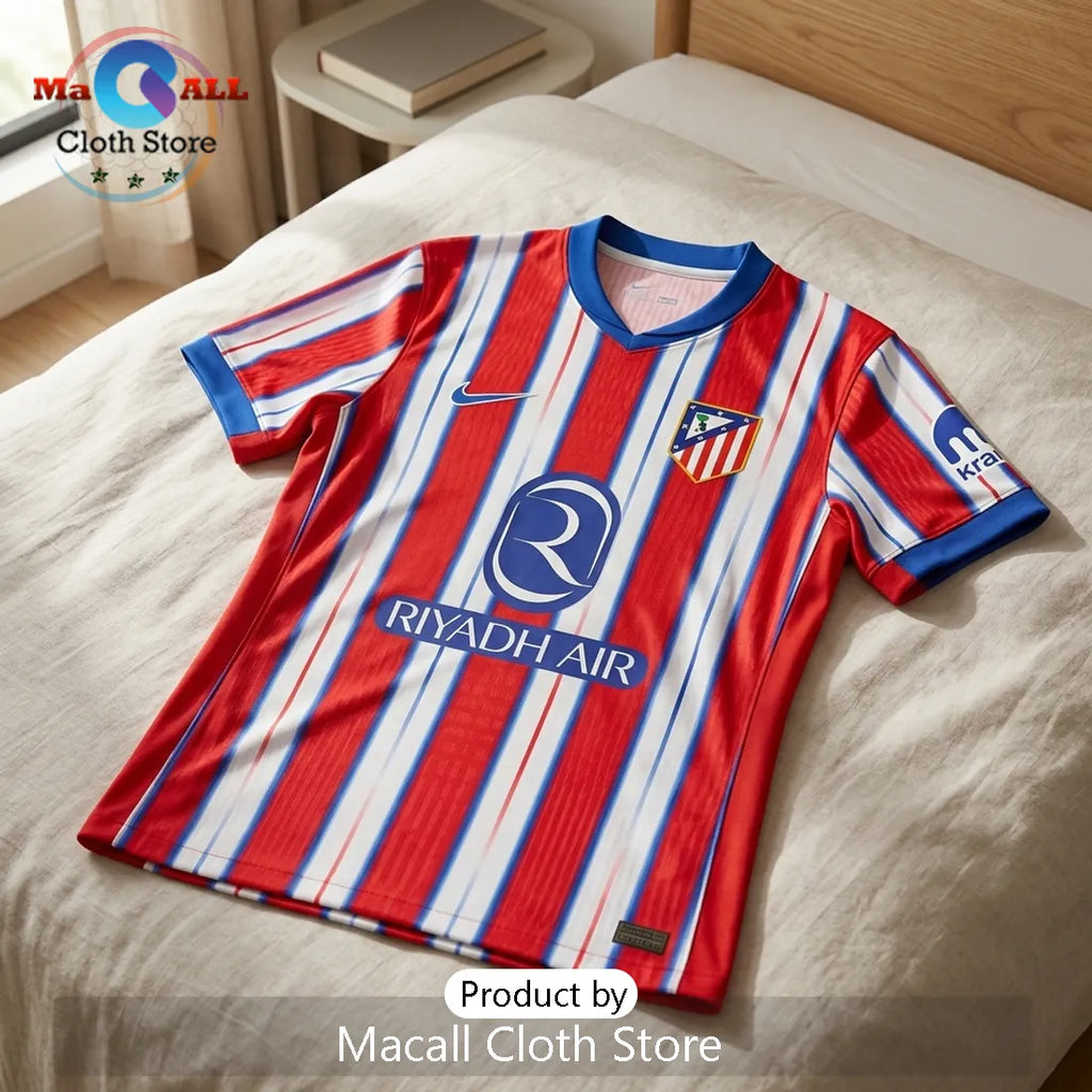 Atletico de Madrid Jin 7 Red and White Soccer Jersey