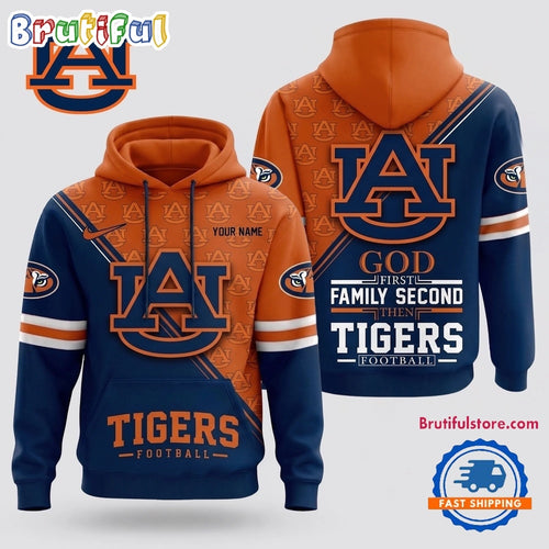 Auburn Tigers 2026 NCAA Personalized Faith Family Football Hoodie