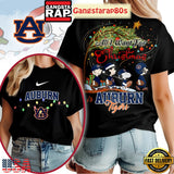 Auburn Tigers NCAA All I Want For Christmas Peanuts New Edition Black Shirt