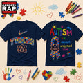 Auburn Tigers NCAA Autism Awareness Puzzle Ribbon T Shirt