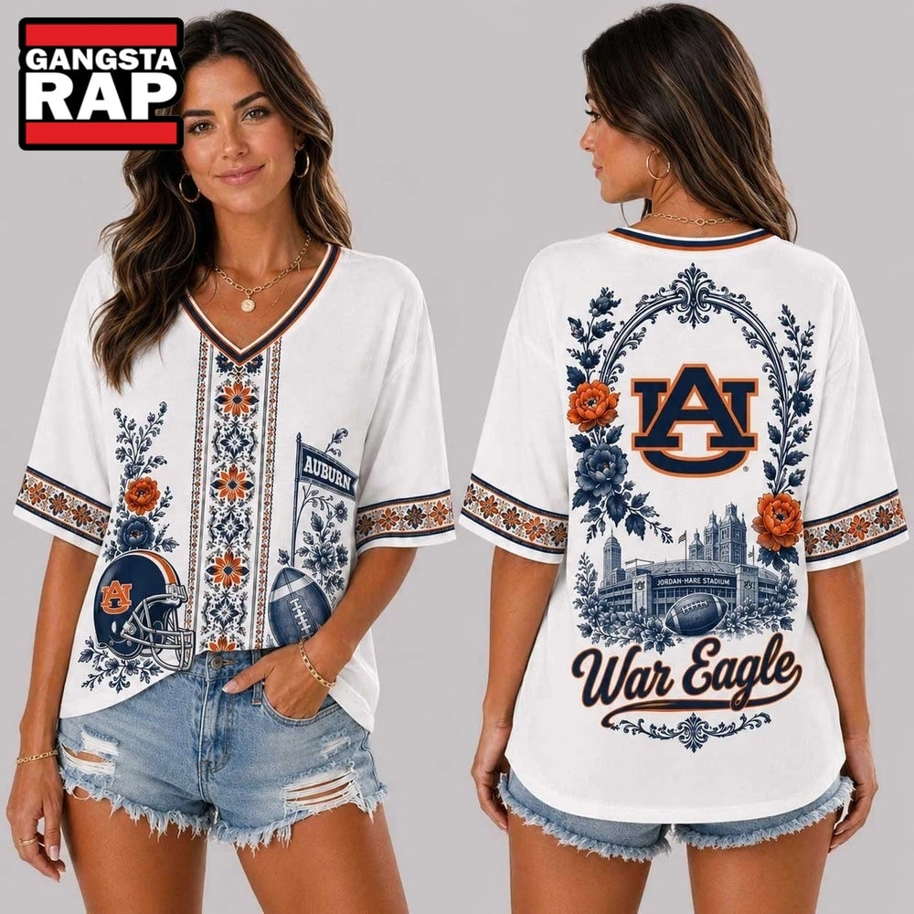 Auburn Tigers NCAA Collegiate Pride Collection V Neck T Shirt