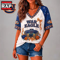 Auburn Tigers NCAA Floral Stadium Bow V Neck 3D T Shirt