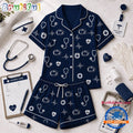 Auburn Tigers NCAA Heartbeats & Home Teams Short Sleeve Pajamas Set