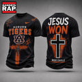 Auburn Tigers NCAA Jesus Won New Design 3D Shirt