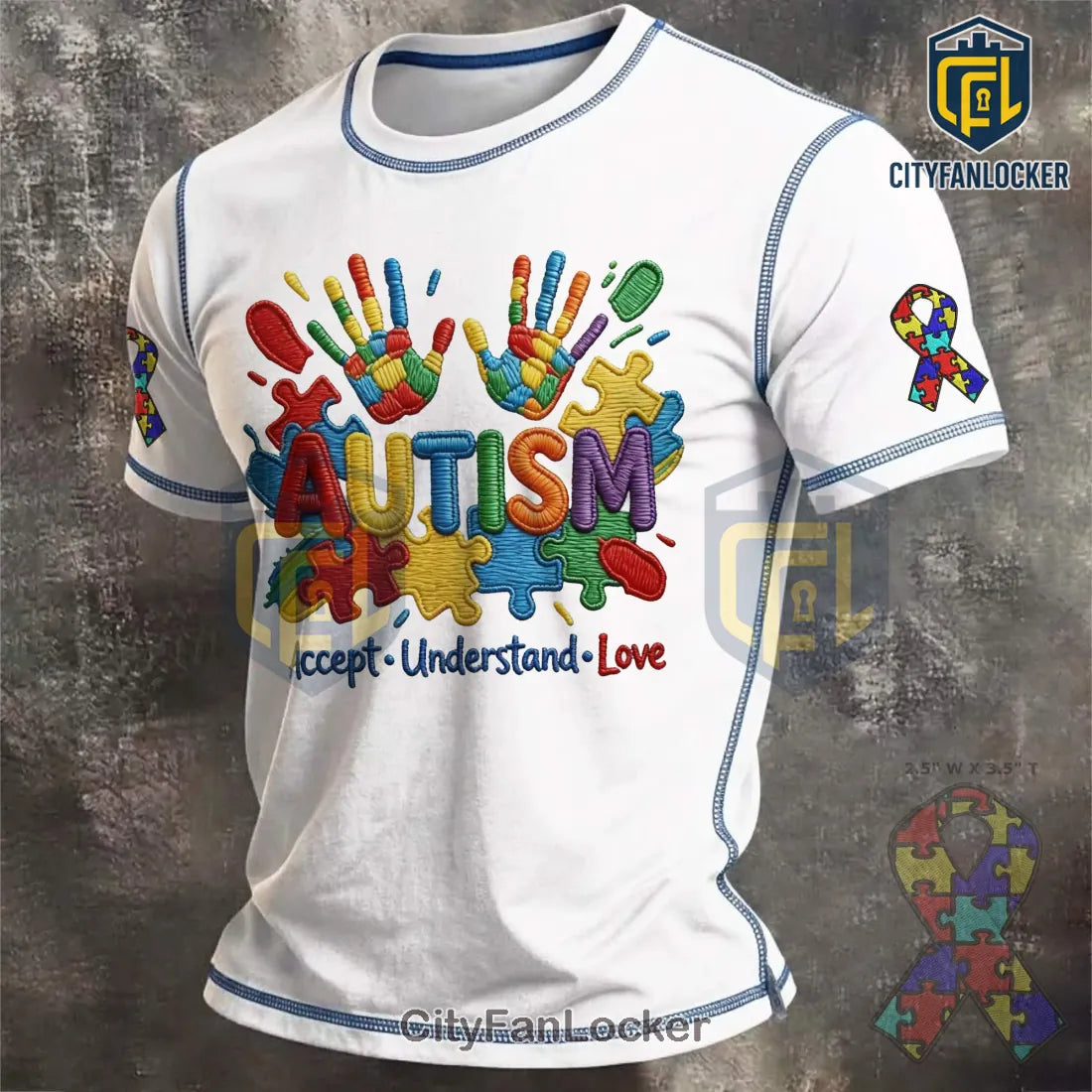 Autism Awareness Accept Understand Love Puzzle Piece Graphic T-Shirt
