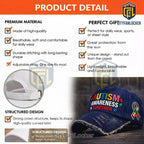 Autism Awareness Puzzle Ribbon Distressed Baseball Cap 2026