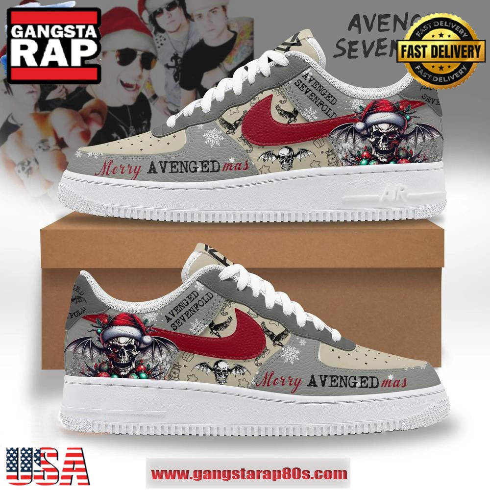 Avenged Sevenfold Merry Christmas Limited Edition Air Force 1 Running Sneakers Shoes