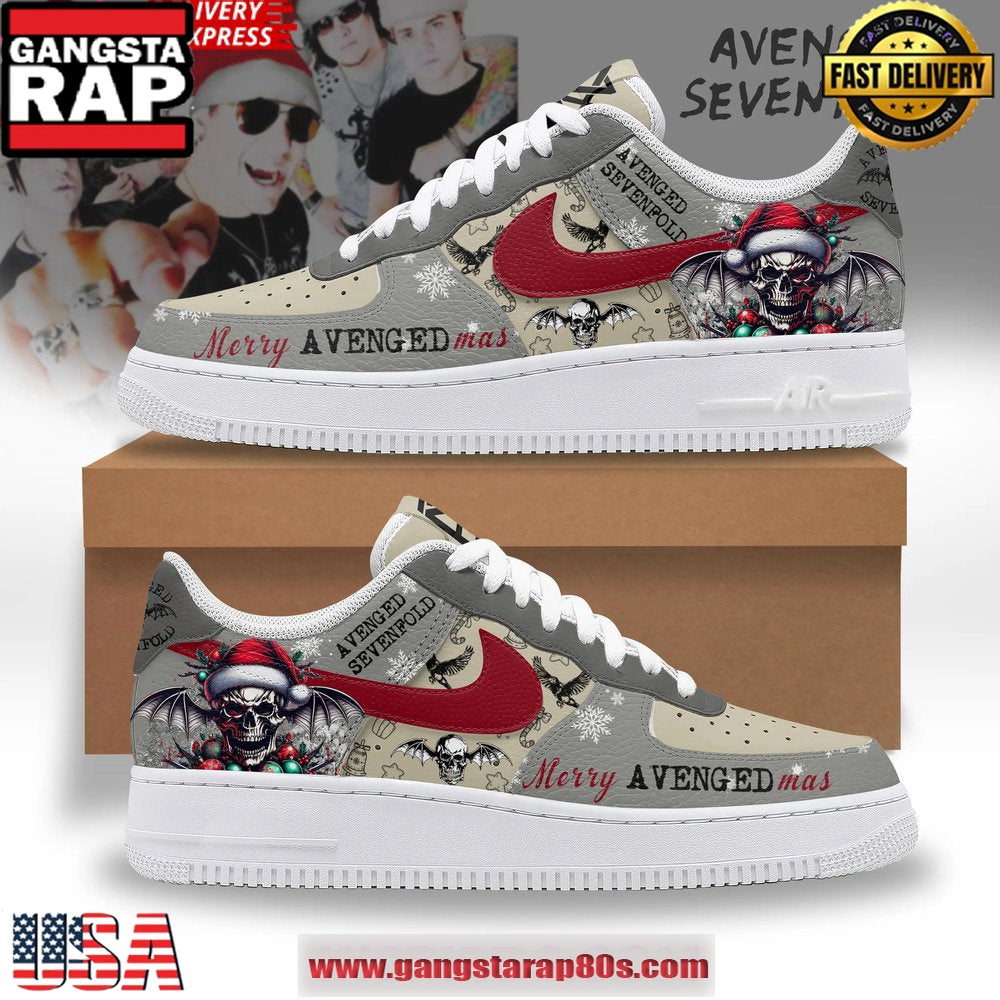 Avenged Sevenfold Merry Christmas Limited Edition Air Force 1 Running Sneakers Shoes