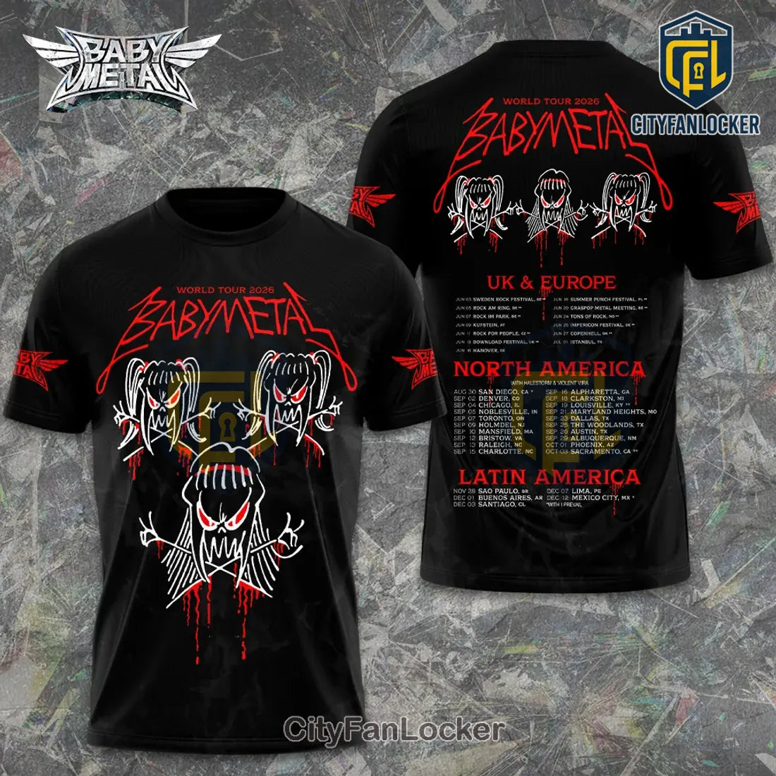 Babymetal World Tour 2026 Concert Dates Graphic Hoodie