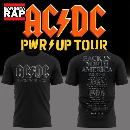 Back In Black Shirt Power Up Tour 2026 ACDC T Shirt