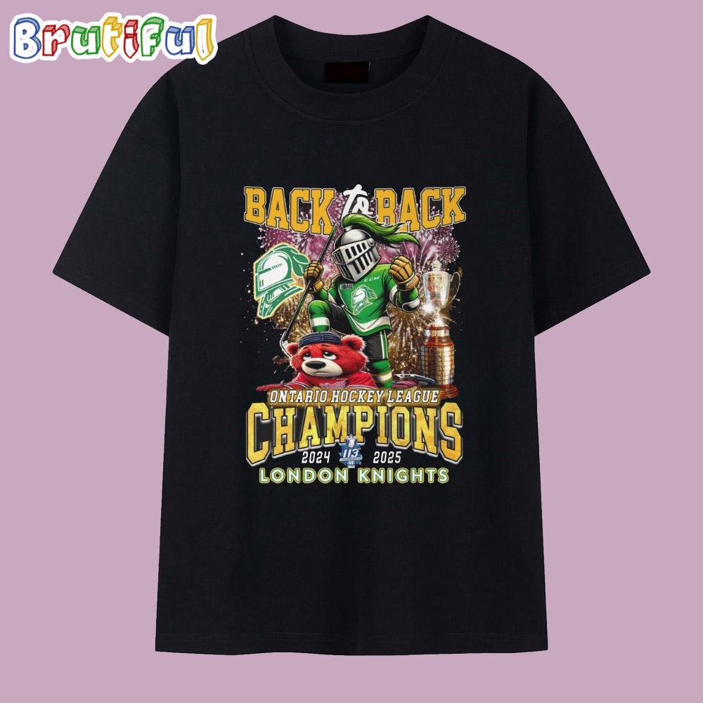 Back To Back Ontario Hockey Laegue Champions 2024-2025 London Knights T Shirt