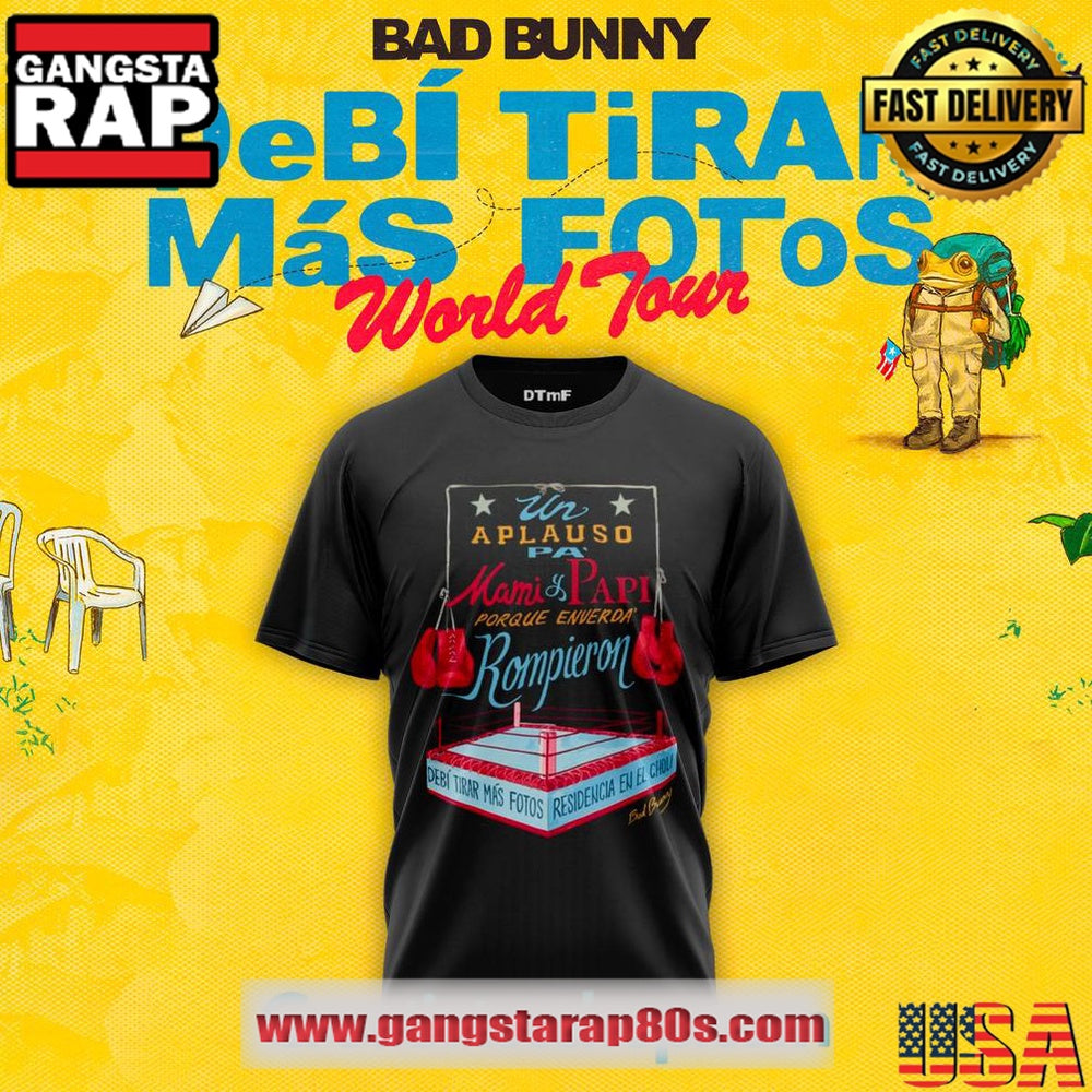 Bad Bunny DeBÍ TiRAR MáS FOToS Black Boxing 3D T Shirt