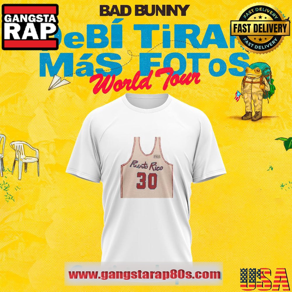 Bad Bunny DeBÍ TiRAR MáS FOToS Puerto Rico Jersey White 3D T Shirt