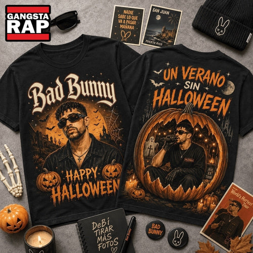 Bad Bunny Halloween Vintage Graphic Spooky Music Fan Shirt