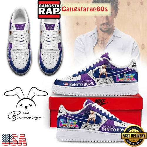 Bad Bunny Here For The Benito Bowl 2025 Air Force 1 Sneakers Shoes