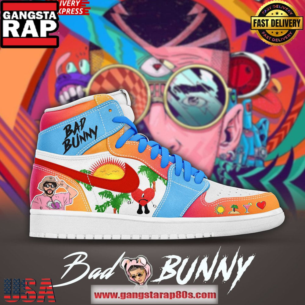 Bad Bunny Tropical Vibes Limited Edition Air Jordan 1 Running Sneakers